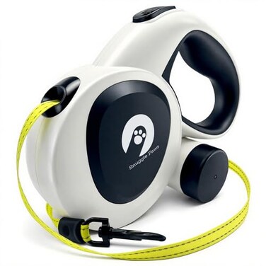 Snuggle Paws Retractable Dog Leash 16ft Heavy Duty AllinOne Dog Leash with LED Flashlight Poop Bag Holder Chew Proof Steel Cable Reflective Tape Size L