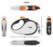 TUG 360 TangleFree Retractable Dog Leash with AntiSlip Handle 16 ft Strong Nylon Tape OneHanded Brake Pause Lock Large WhiteOrange