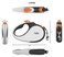 TUG 360 TangleFree Retractable Dog Leash with AntiSlip Handle 16 ft Strong Nylon Tape OneHanded Brake Pause Lock Large WhiteOrange