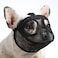 BARKLESS Short Snout Dog Muzzle Breathable Mesh Flat Faced Muzzle for French Bulldog Shih Tzu and Pug Mask Bulldog Mouth Cover for Biting Chewing Licking Black S