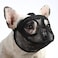 BARKLESS Short Snout Dog Muzzle Breathable Mesh Flat Faced Muzzle for French Bulldog Shih Tzu and Pug Mask Bulldog Mouth Cover for Biting Chewing Licking Black S