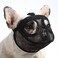 BARKLESS Short Snout Dog Muzzle Breathable Mesh Flat Faced Muzzle for French Bulldog Shih Tzu and Pug Mask Bulldog Mouth Cover for Biting Chewing Licking Black XS