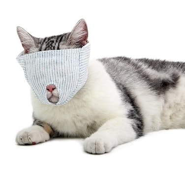 MiOYOOW Cat Muzzle Breathable Mouth Guard Anti Bite Anti Meow Grooming Muzzle for Nail Trimming