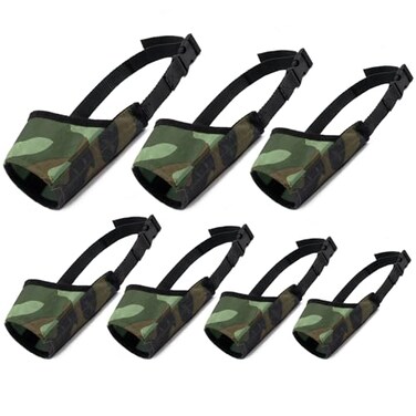 Coppthinktu Dog Muzzle Suit 7PCS Dog Muzzles for Biting Barking Chewing Adjustable Mouth Cover for Small Medium Large Soft Comfortable Muzzle for Long Snout