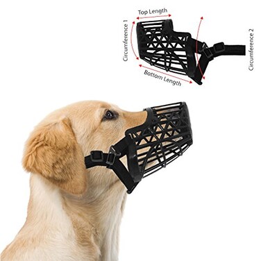 Downtown Pet Supply Basket Muzzle Cage Dog Muzzle Prevents Barking Biting and Chewing Dog Grooming Dog Housebreaking Supplies Black Size 2 XS Muzzle for Small Dog