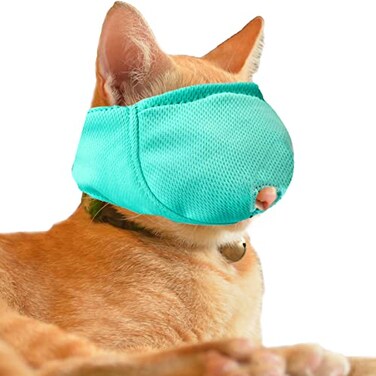wintchuk Cat Muzzle with Breathable Mesh Cat Mouth Guard Muzzle for Prevent Biting Chewing GroomingAnti Scratch XSGreen