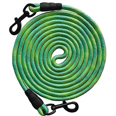 BTINESFUL 8ft 12ft 20ft 30ft 50ft 75ft Dog TieOut Long Tether Rope Leash Outdoor Yard Leash Large Medium Small Dogs Training Playing Camping Backyard Green 12 Foot