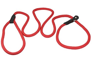 Dogs My Love Nylon Rope Slip Dog Lead Collar and Leash British Style 4ft Long Medium 38 8mm Red