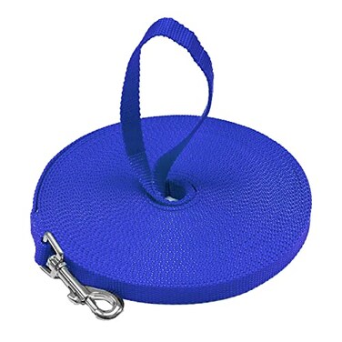 Downtown Pet Supply Long Dog Leash 75 ft Blue Nylon Dog Training Leash for Recall Obedience