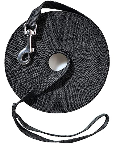 Justzon Long Dog Leash for Small Medium Large Dogs Dog Training Leash for Outside Yard Obedience Recall Training or Camping 50Feet Black