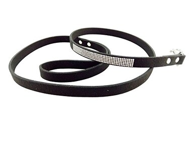 JWPC Bling Rhinestone Dog Leash 4 ft Long 58 Wide Dog Leash for Medium Small DogsCats Training Walking and RunningBlack