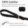 LWBMG Black Leather Dog Leash 6ft x 58 Heavy Duty Dog Leash Strong Sturdy Genuine Leather Dog Leash Soft Braided Leather Leash for Large Medium and Small Dogs Training