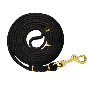 LWBMG Leather Dog Leash for Small Medium Dogs 6ft Soft Genuine Leather 38 Width Black