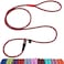 MayPaw Rope Dog Leash Slip Lead 5 Ft PetPuppy Training Leash 14 Thin Nylon Adjustable Pet Collar Lead for Small and XSmall Dogs 5ft14 red