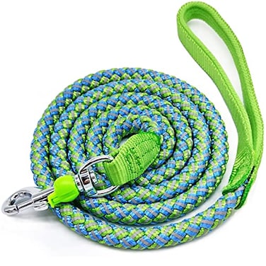 Mycicy 234610 Foot Reflective Dog Leash Strong Nylon Rope Braided Heavy Duty for Large and Medium Small Dogs Walking Training Leads Green 6ft 34