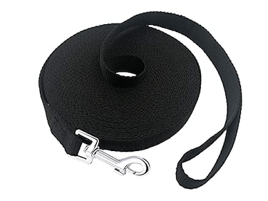 PETGOGO 15ft 20ft 30ft 40ft 50ft Long DogPuppy Lead Obedience Recall Training Dog Leashes for Small Medium Dogs Camping Training Play or Backyard 15 FT Black