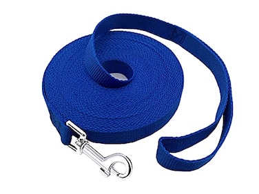 PETGOGO 15ft 20ft 30ft 40ft 50ft Long DogPuppy Lead Obedience Recall Training Dog Leashes for Small Medium Dogs Camping Training Play or Backyard 15 FT Blue