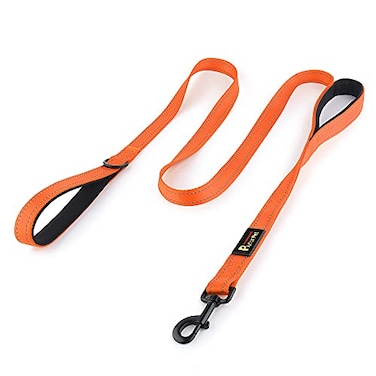 PLUTUS PET Plutus Pet Dog Leash 6ft LongTraffic Padded Two HandleHeavy DutyReflective Double Handles Lead for Control Safety TrainingLeashes for Large Dogs or Medium DogsDual Handles LeadsOrange