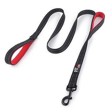 PLUTUS PET Plutus Pet Double Handle Dog Leash 6ft Long Padded 2 Handle Heavy Duty Reflective Training Leash for Medium Large Dogs Dual Handle Lead Black
