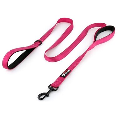 Primal Pet Gear Dog Leash 6ft LongTraffic Padded Two HandleHeavy DutyReflective Double Handles Lead for Control Safety TrainingLeashes for Large Dogs or Medium DogsDual Handles LeadsPink