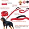 Primal Pet Gear Dog Leash 8ft Long RED Traffic Padded Two Handle Heavy Duty Double Handles Lead for Control Safety Training Leashes for Large Dogs or Medium Dogs Dual Handles Leads