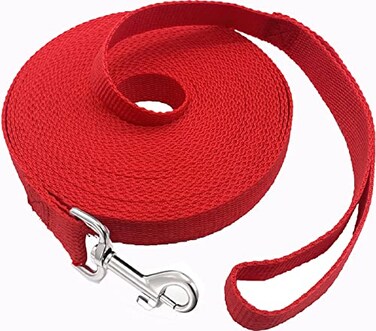 SALO Nylon Training Dog Leash for Small Medium Large Dogs 1 Inch Wide 20ft 30ft 40ft 50ft Long Leash DogPuppy Lead for Obedience Recall Training Camping or Backyard 20 Foot Red