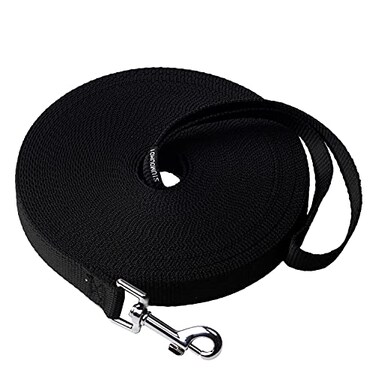 Siumouhoi DogPuppy Obedience Recall Training Agility Lead 15ft 20ft 30ft 50ft Training Leash Great for Play Camping or Backyard Black 30ft 30Feet Black