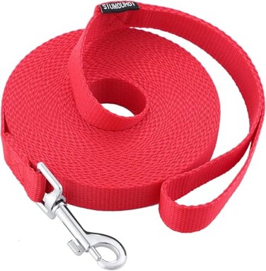 Siumouhoi DogPuppy Obedience Recall Training Agility Lead 15ft 20ft 30ft 50ft Training Leash Great for Play Camping or Backyard Red 15ft 15Feet Red