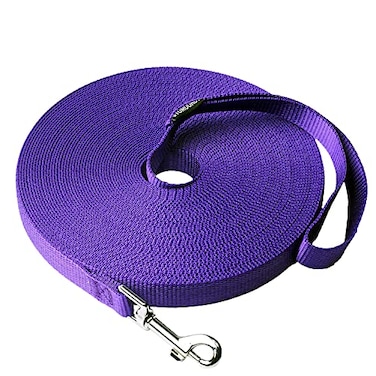 Siumouhoi DogPuppy Obedience Recall Training Agility Lead 30ft Long Training Leash34in Wide Great for Play Camping or BackyardPurple 30 Feet