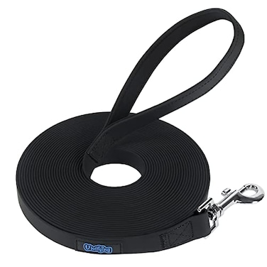 Vivifying Waterproof Dog Leash 32FT Long Leash Durable Dog Recall Training Lead Great for Outdoor Hiking Training Yard BeachLake and SwimmingBlack