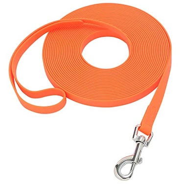 Qiaosite Waterproof Long Leash Durable Dog Recall Training Lead Great for Outdoor Hiking Training Yard Beach and Swimming Orange 10ft