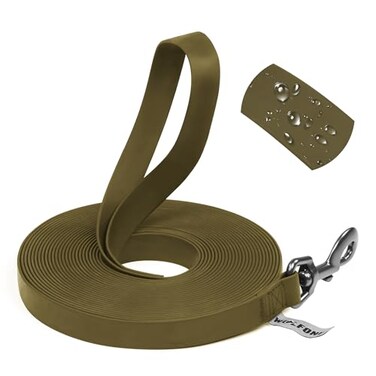Wolfone 10ft Army Green Long Leash Waterproof Training Dog Leash for Recall Swimming Camping Beach Hunting Walking