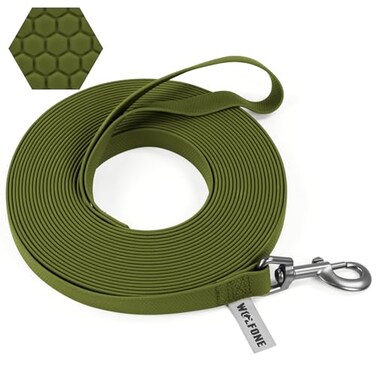 Wolfone 50ft Black Heavy Duty Robust Training Dog Leash with AntiSlip HandleWaterproof Long Dog Leash for Outdoor Activities