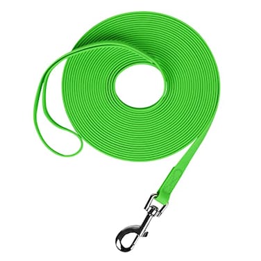 Qiaosite Waterproof Long Leash Durable Dog Recall Training Lead Great for Outdoor Hiking Training Yard Beach and Swimming Green 30ft