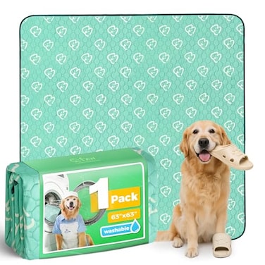 FXW Washable Pee Pads for Dogs Puppy Pads with Super Absorbent Specifically Designed for RollickHomeplus 24inch 8 Panels Dog Playpen 63 Square Green 1 Pack
