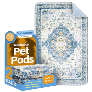 ULIGOTA Washable Pee Pads for Dogs 2 Pack Reusable Puppy Training Pads 48x32 Super Absorbent Waterproof Dog Training Pads NonSlip Potty Pads Whelping Pads Litter Mat