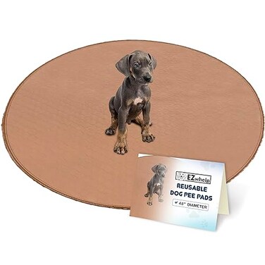 EZwhelp Reusable Dog Pee Pad Washable Waterproof Mat for Dog Potty Training or Whelping Pad Round 48 Inch