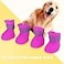 Zerodis Dog Boots 4Pcs Portable Premium Silicone Cute AntiSlip Protective Pet Puppy Cat Rain Shoes with Adjustable Straps Dog Rain Shoes L
