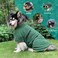 Periflowin Dog Drying Coat Bathrobe Towel Microfibre Material Fast Drying Super Absorbent Dog Bath Robe Pet Quick Drying Moisture Absorbing with Adjustable Collar and Waist Green
