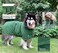 Periflowin Dog Drying Coat Bathrobe Towel Microfibre Material Fast Drying Super Absorbent Dog Bath Robe Pet Quick Drying Moisture Absorbing with Adjustable Collar and Waist Green