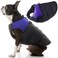 Gooby Padded Vest Dog Jacket Purple Medium Warm Zip Up Vest Fleece Jacket with Dual D Ring Leash Water Resistant for Small to Medium Dogs