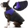 Gooby Padded Vest Dog Jacket Purple Medium Warm Zip Up Vest Fleece Jacket with Dual D Ring Leash Water Resistant for Small to Medium Dogs