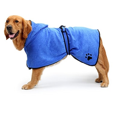 NACOCO Dog Bathrobe Towel Microfiber Pet Drying Moisture Absorbing Towels Coat for Dog and Cat XL Blue
