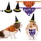 CooShou Halloween Guinea Pigs Wizard Hat Bandanas Costume Rabbit Triangular Scarf Black Orange Pumpkin Spider Bat Devil for Small Animals Bunny Sugar Glider Holiday Party L
