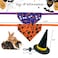 CooShou Halloween Guinea Pigs Wizard Hat Bandanas Costume Rabbit Triangular Scarf Black Orange Pumpkin Spider Bat Devil for Small Animals Bunny Sugar Glider Holiday Party L