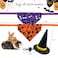 CooShou Halloween Guinea Pigs Wizard Hat Bandanas Costume Rabbit Triangular Scarf Black Orange Pumpkin Spider Bat Devil for Small Animals Bunny Sugar Glider Holiday Party L