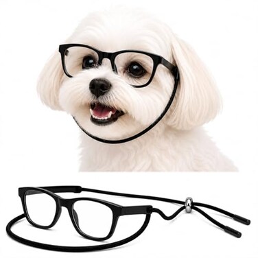 Style Vault G015 Dog Small Breed up to 15lbs Pet Cat Costume Clear Lens Tiny 80s Retro Glasses BlackClear Lens