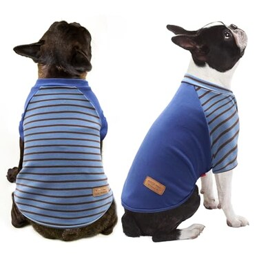 KYEESE 2Pack Dog Sweater Soft Puppy Sweatshirt Stretchy Pullover Dog Sweater for Small Dogs Boy Lightweight Fleece Cat Shirt Pet Clothes with Sleeves M