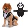TESSVEYA Pet Dog Wedding Tuxedo Set Formal Tuxedo with Bow Tie Shirt for Small to Large Dogs Medium Black