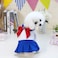 Tangpan BowKnot Student Cosplay Pet Costume Dog Skirt Camp DressBlueM